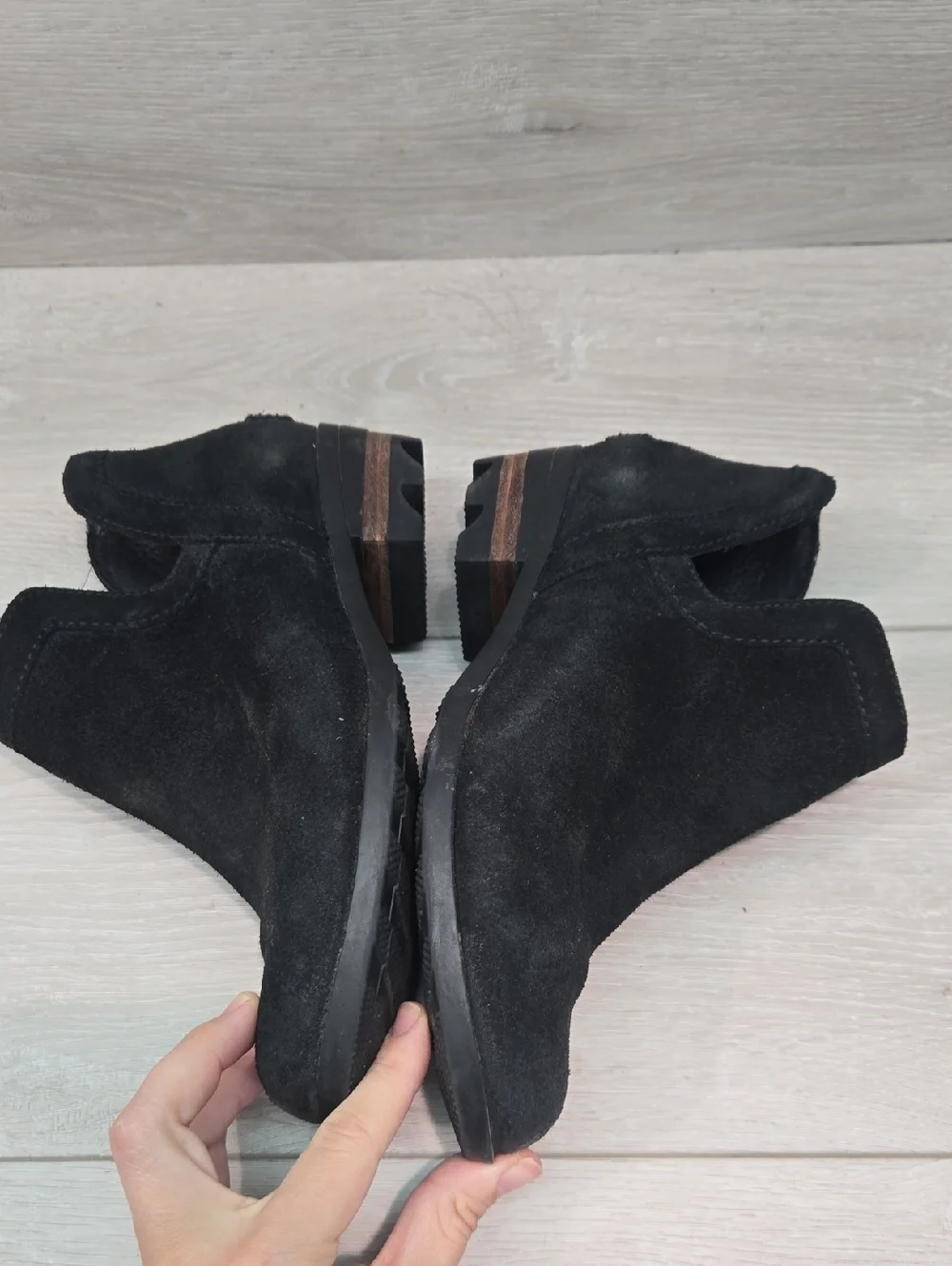 Sorel Women Cur Out Side Ankle Black Suede  Boots Shoes Sz 6